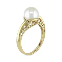 10K Yellow Gold & 8-8.5MM Cultured Freshwater Pearl Solitaire Ring