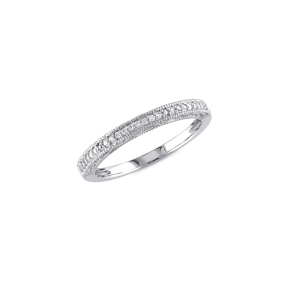 10K White Gold & 0.1 CT.T.W. Diamond Band Ring