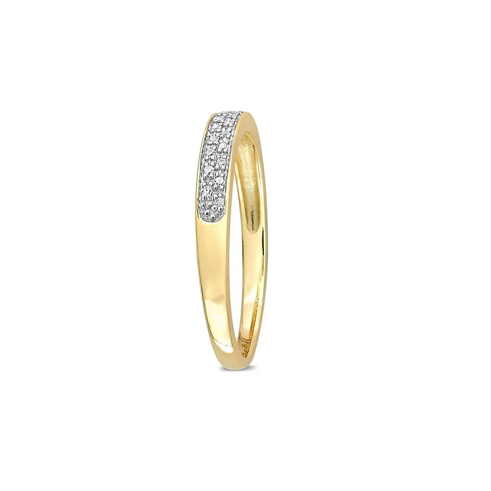 10K Yellow Gold & 0.1 CT.T.W. Diamond Band Ring