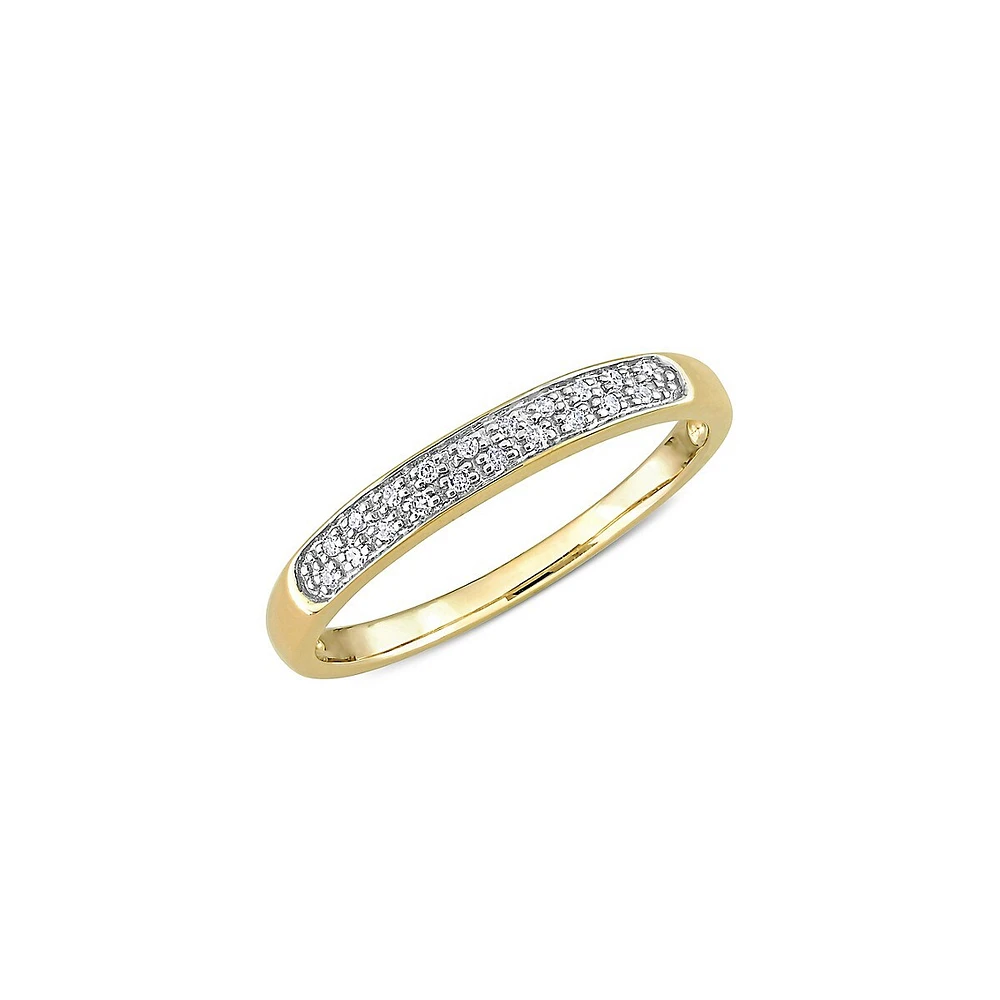 10K Yellow Gold & 0.1 CT.T.W. Diamond Band Ring