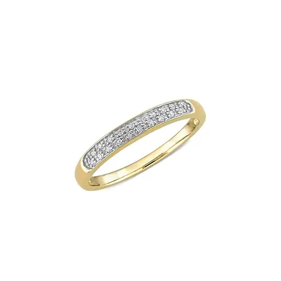 10K Yellow Gold & 0.1 CT.T.W. Diamond Band Ring