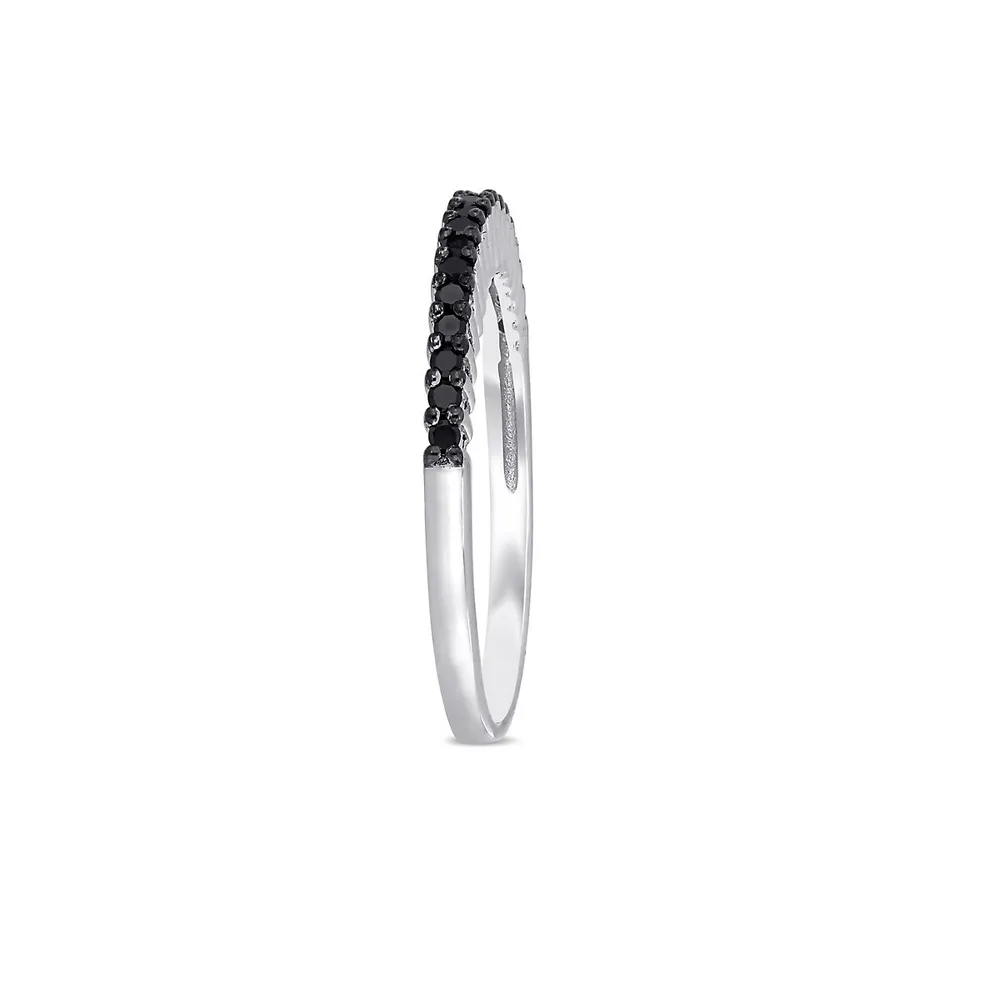 Sterling Silver & 0.2 CT. T.W. Black Diamond Band Ring