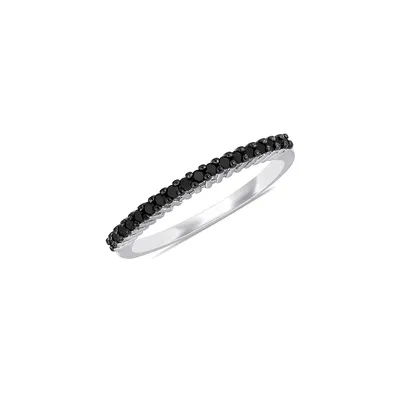 Sterling Silver & 0.2 CT. T.W. Black Diamond Band Ring