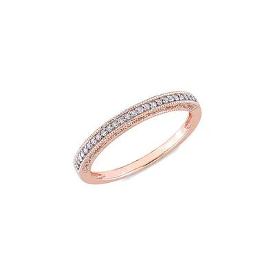 10K Rose Gold & 0.1 CT. T.W.Diamond Band Ring