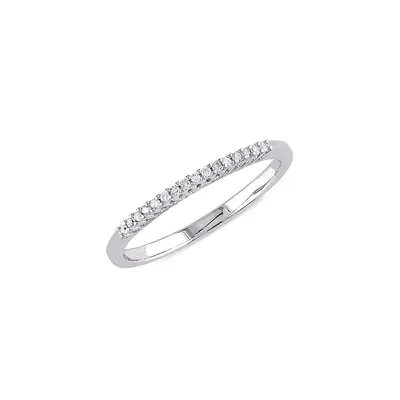 Sterling Silver & 0.06 CT. T.W. Diamond Band Ring