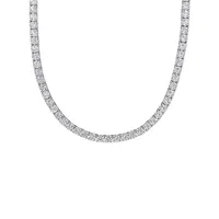 Collier rivière en argent sterling avec saphirs blancs synthétiques