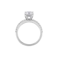 10K White Gold & Created Sapphire Emerald-Cut Solitaire Ring