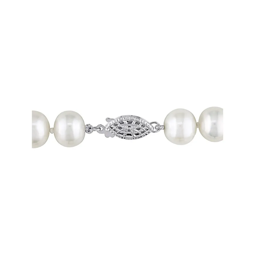 7.5-8mm Cultured Freshwater Pearl Strand Necklace With Sterling Silver Clasp