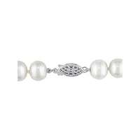 7.5-8mm Cultured Freshwater Pearl Strand Necklace With Sterling Silver Clasp