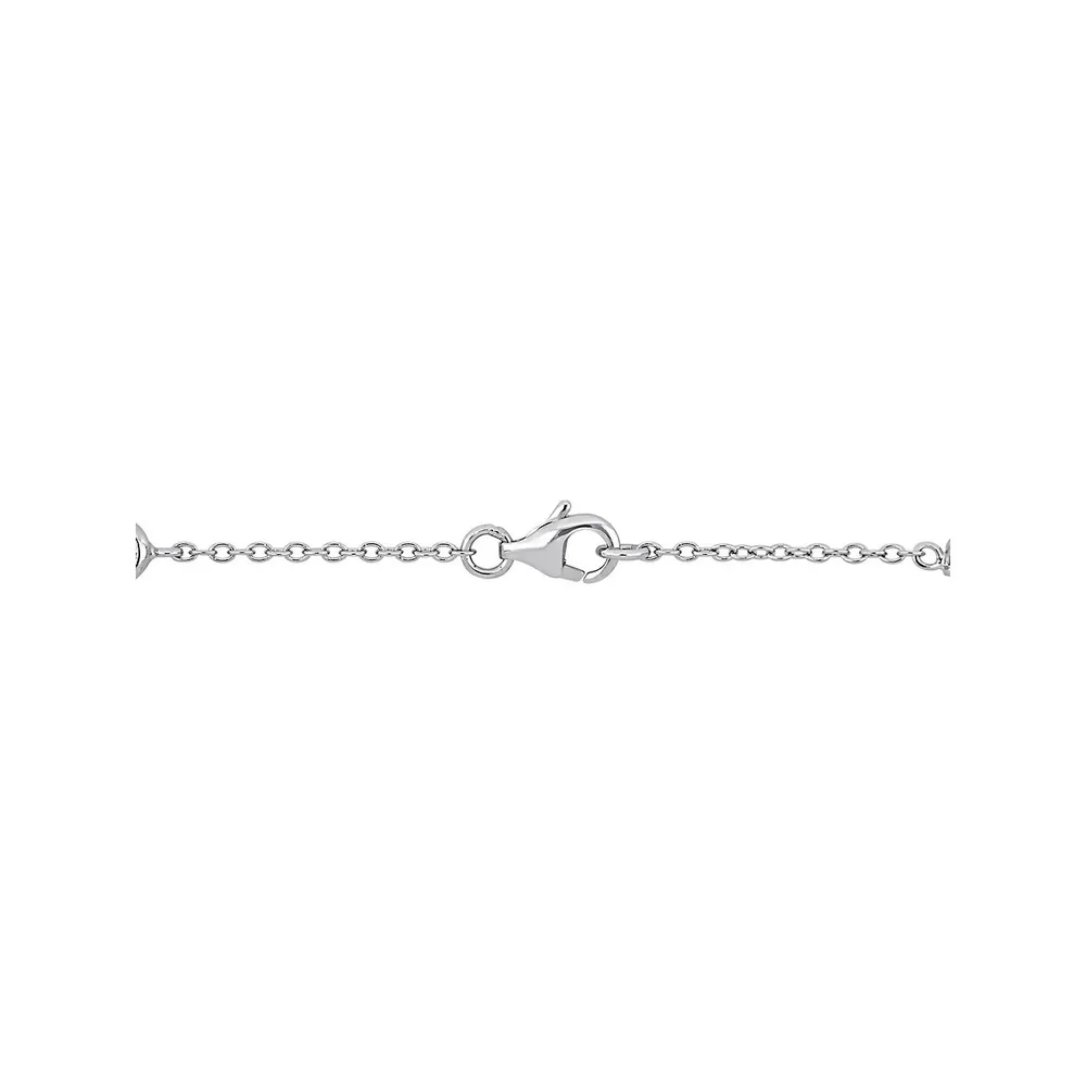 Sterling Silver & Cubic Zirconia 2 CT. T.W. Station Bracelet