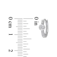 Sterling Silver & 0.5 CT. T.W. Cubic Zirconia Vintage Hoop Earrings