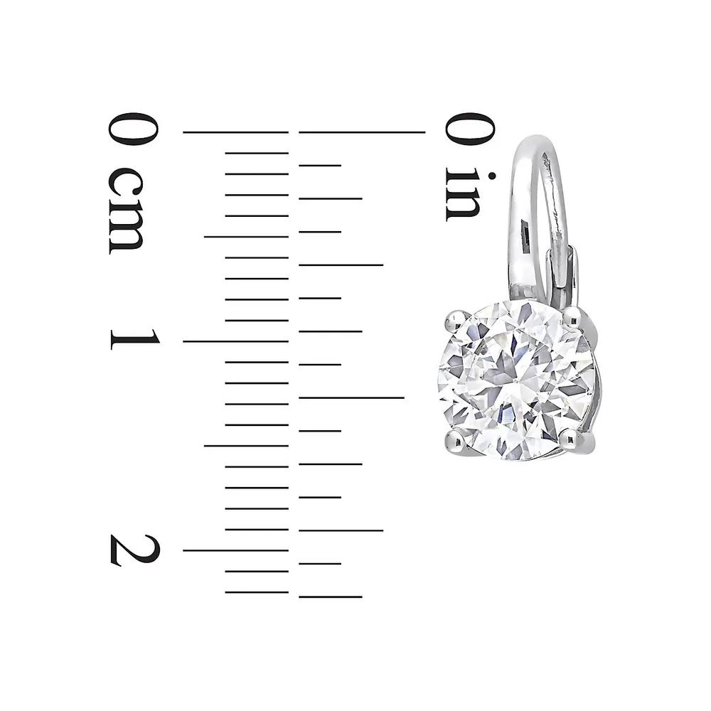 Boucles d'oreilles à solitaire en argent sterling à moissanite de poids diamant 3,5 ct PT