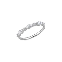 Sterling Silver & 0.5 CT. D.E.W Created Moissanite Semi-Eternity Ring