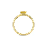 10K Yellow Gold & 0.33 CT. TGW Sapphire Baguette Solitaire Stackable Ring