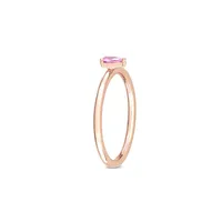 10K Rose Gold & 0.25 CT. T.G.W. Pink Sapphire Pear Solitaire Stackable Ring