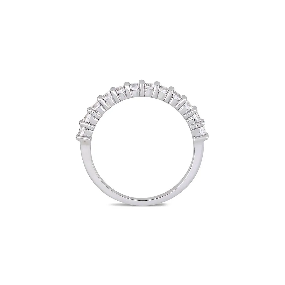 Sterling Silver & Lab-Created White Sapphire Stacking Anniversary Band