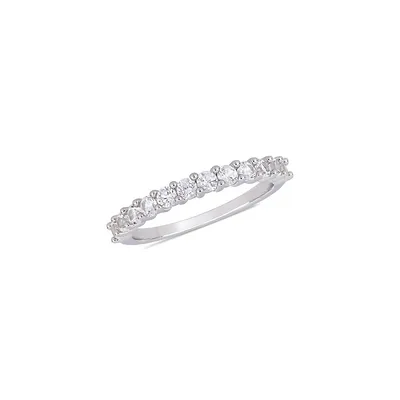 Sterling Silver & Lab-Created White Sapphire Stacking Anniversary Band