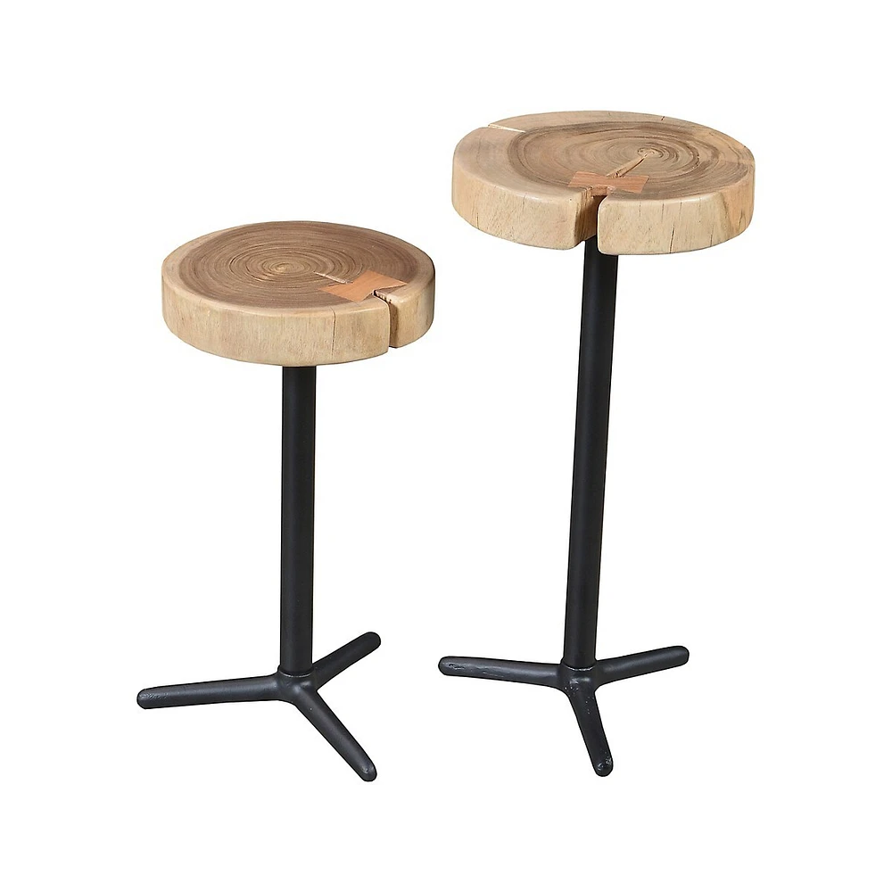 Live Edge 2-Piece Organic Martini Table Set