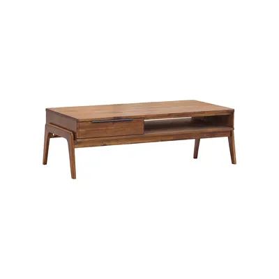 Table basse en bois d'acacia à un tiroir Remix