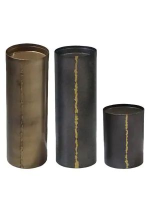 Earth Wind & Fire 3-Piece Metal Pillar Vase Set