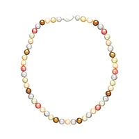 Collier de perles de culture annelées colorées