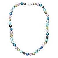 Collier de perles de culture baroques dans les teintes de bleu