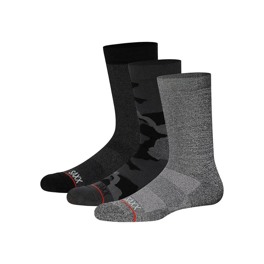 Men's 3-Pair Whole Package Crew Socks