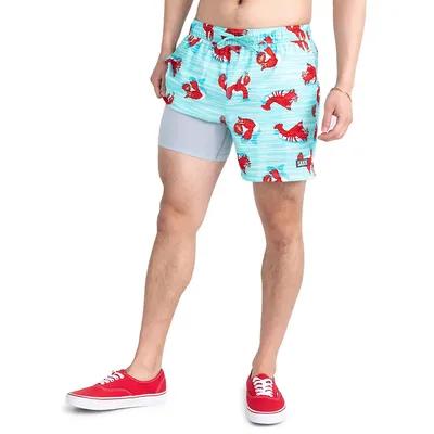 Oh Buoy 2N1 Lobster Lounger Volley Swim Shorts