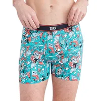 Daytripper Holiday Office Party-Print Relaxed-Fit Boxer Briefs