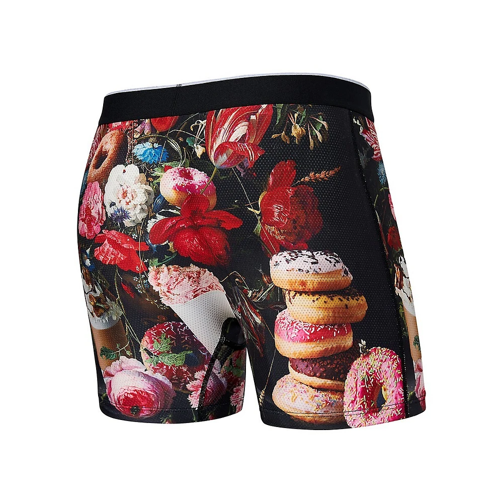 Volt Breathable Mesh Renaissance Donut-Print Slim-Fit Boxer Briefs