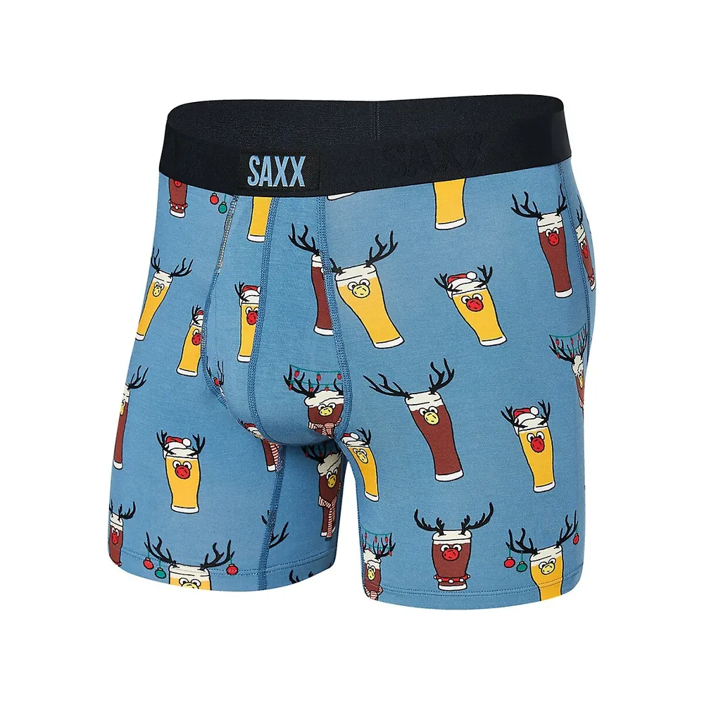 Ultra Super Soft Brewdolph-Print Relaxed-Fit Boxer Briefs