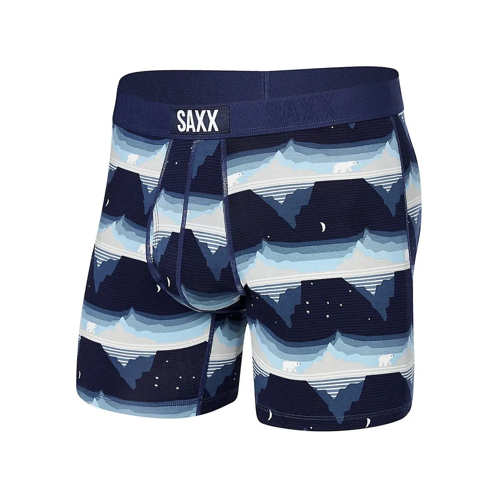 SAXX Underwear Men's Ultra Super Soft Boxer Go With The Floe-Print Briefs