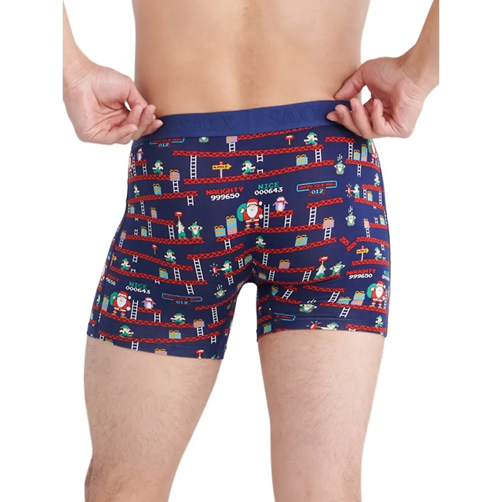 Vibe Super Soft Santa's Workshop-Print Slim-Fit Boxer Briefs