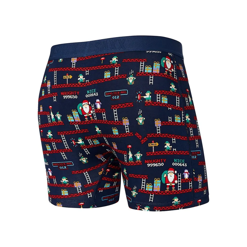 Vibe Super Soft Santa's Workshop-Print Slim-Fit Boxer Briefs