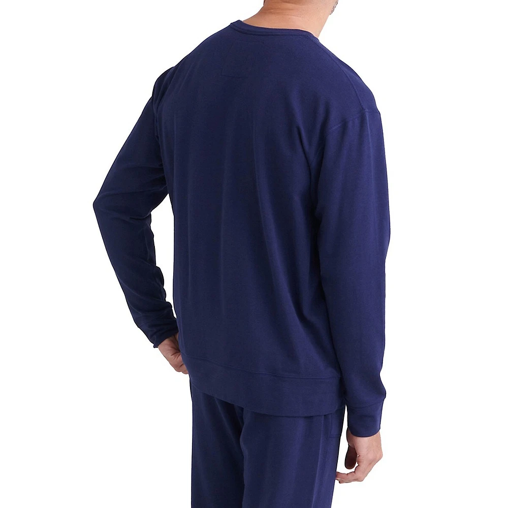 3SIX FIVE Long-Sleeve Crewneck Pyjama Top