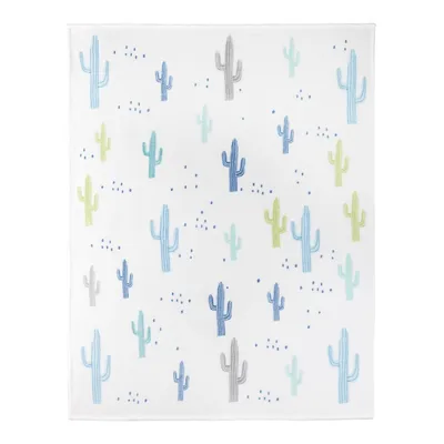 Whimsical Cactus Ribbed Flannel Throw