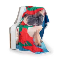 Kid's Christmas Elf Puppy Throw