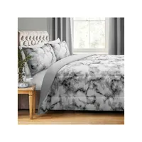 Printed Solid Marble 3-Piece Comforter Set