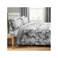 Printed Solid Marble 3-Piece Comforter Set