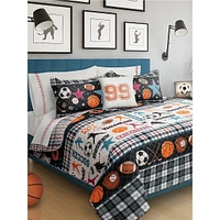 Kid's All Star Blue 3-Piece Quilt Set