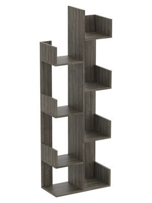 8-Staggered Shelves Concept Wooden Wall Shelf
