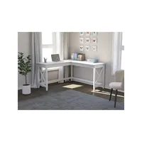 L-Shaped X-Sided Computer Desk