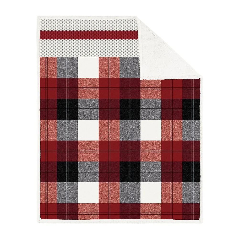 Reversible Winter Plaid & Faux Shearling Throw