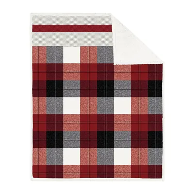 Reversible Winter Plaid & Faux Shearling Throw