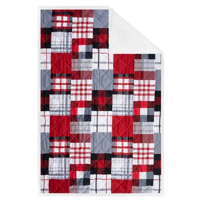 Plaid Patch Oversized Quilted Throw