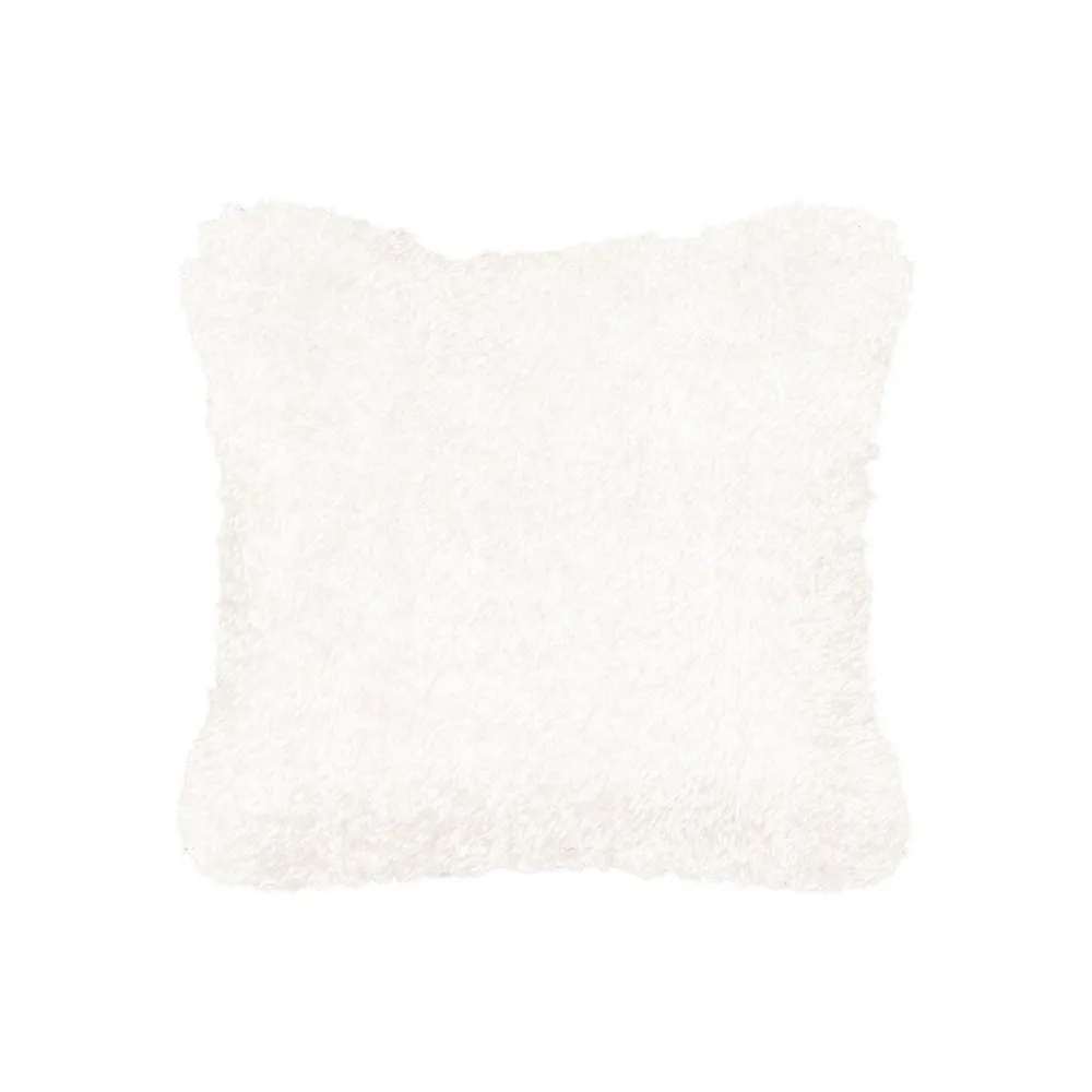 Frosted Faux Fur Eggshell Cushion