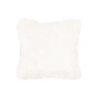 Frosted Faux Fur Eggshell Cushion