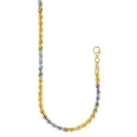 10kt 18" Chain And 7.25" Bracelet Two Tone Set