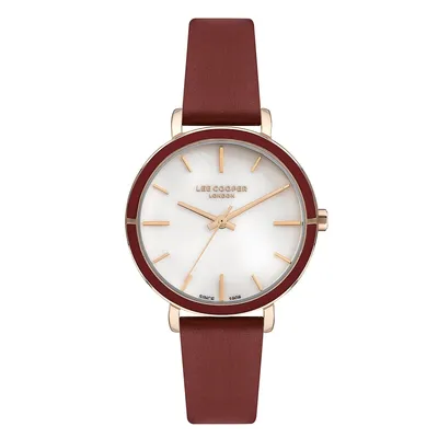 Ladies Lc07248.438 3 Hand Rose Gold Watch With A Brown Leather Strap And A White Dial