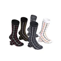 Colored Grid Crew Socks 5 Pack